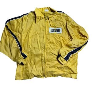 HORIZON SPORTSWEAR FAIRFIELD RACING VINTAGE L LARGE YELLOW JACKET WINDBREAKER